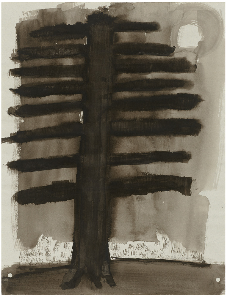 »Le Querce«, 2007, Mischtechnik auf Papier, 63 × 48,5 cm
