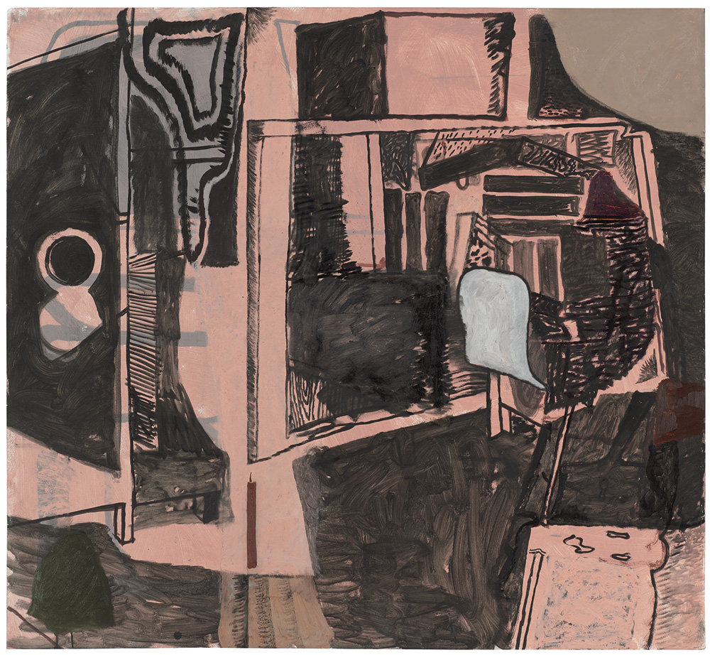 »Orakel«, 2014, Öl und Acryl auf Papier, 120 × 130 cm