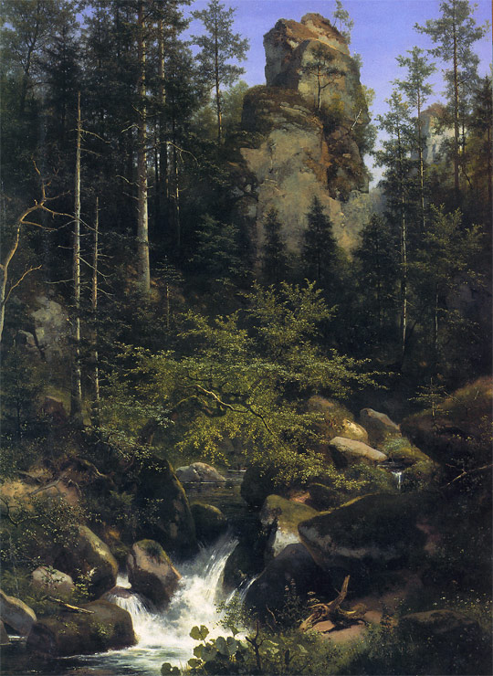 Stürzender Waldbach, 1880, Öl auf Leinwand, 220 × 172 cm